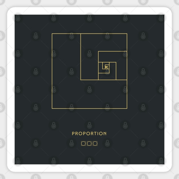 Divine Proportion: Fibonacci Golden Ratio Element Sticker by Stonework Design Studio